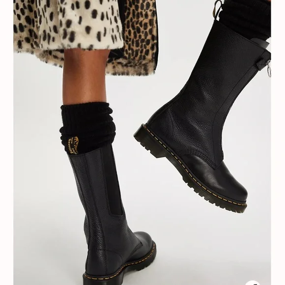 Dr. Martens Black Zip-Up Combat Boots 1899 front zip - Picture 2 of 8